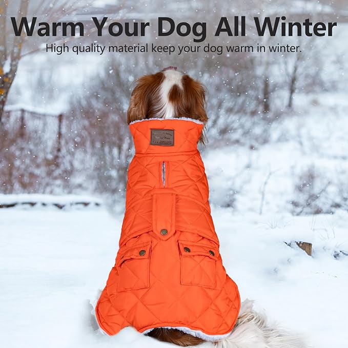 KYEESE Waterproof & Windproof Dog Coat for Large Dogs Puffer Jacket