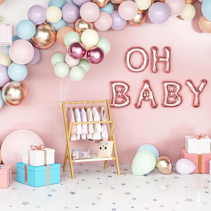 BAMBOOHOMIE Baby Clothing Rack for Baby Shower Pets Dolls, Baby Clothes Rack with Storage Shelf & Double Rods, Toddler Clothes Rack, Mini Closet Baby Shower Rack (Natural)
