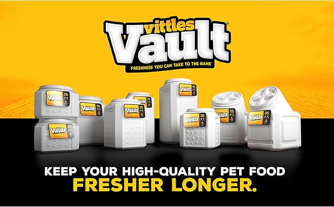 Gamma2 Vittles Vault 2-in-1 Elevated Dog Bowls and Dog Food Container, Up To 50 Pounds Dry Pet Food Storage, Made in USA | Dry Pet Food Storage, Made in USA