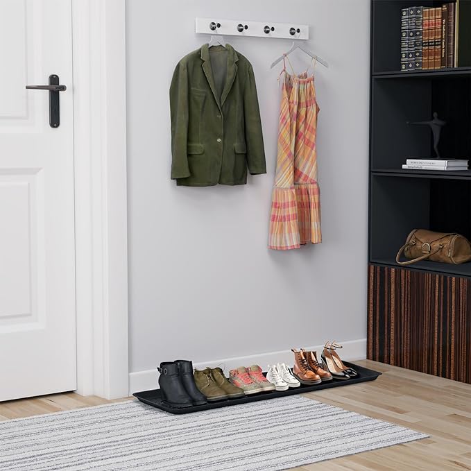 Matace 1 Pack Rubber Extra Large Shoe Tray for Entryway,Long Boot Tray,Slim Boot Mat for Indoor and Outdoor Use,16x55 in, Rectangular (Pack of 1)