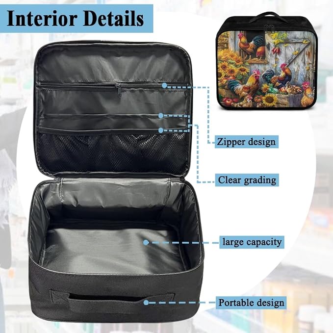 First Aid Kit Bag Lightweight Empty Medic Bag for Pet Friendly Households and Outdoor Adventures Featuring Wear Resistant Material Breathable Rooster