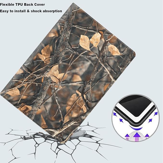 Tablet Case for iPad 10.5 Inch (iPad Air 3/Pro,2017/2019),Shockproof Protective Cover with Stand,Auto Wake/Sleep,Dead Branches and Leaves Pattern