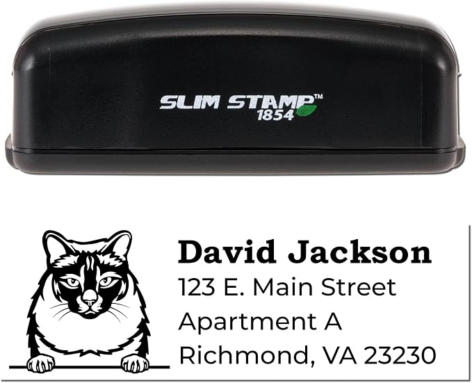 Personalized Balinese Custom Name and Address Stamp - 7/8 x 2-1/4 | Unique Address Stamp for Students | Handcrafted Return Stamper for Invitations, Cards, and Home Decor