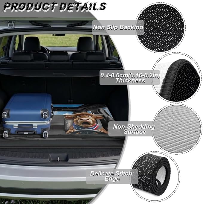 Universal Car Trunk Mat Driving Animal Cattle Cargo Liner 29" x 39", Non-Slip Trunk Protection Covers Rear Trunk Mats Fits Most Cars SUV, All Weather Used