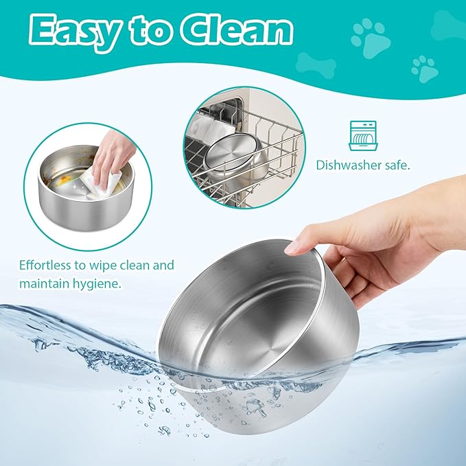 LIANLAI Stainless Steel Dog Bowls, Rust-Resistant Pet Bowls, Non Slip Dog Water Bowl, Versatile Feeding Bowls（40 oz