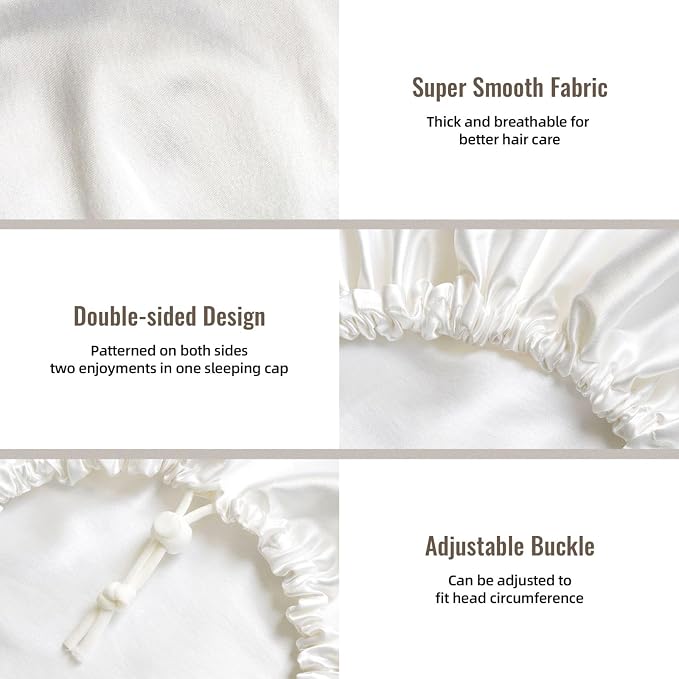 Adjustable Silk Satin Night Cap Women's Men's Sleep Cap