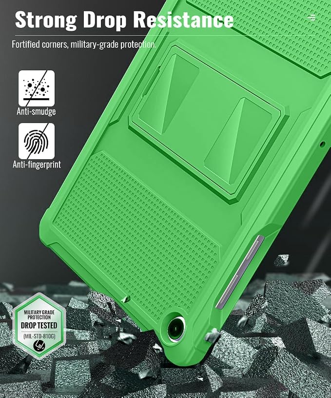 MoKo Shockproof Case Fit Samsung Galaxy Tab A11+ Plus/ A9+ 11 Inch | Full Body Rugged Stand Back Cover with Built-in Screen Protector for Galaxy Tab A11+/ A9+ Tablet, Forest Green