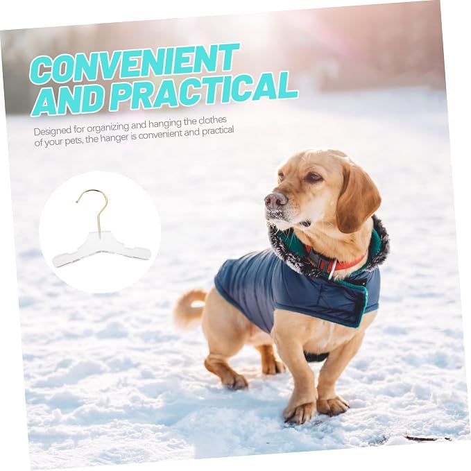 Totority 2pcs Acrylic Pet Clothes Rack Hangers for Dogs and Cats Hangers Non-Skid Design for Puppy Apparel Stylish and Clothing Organizer