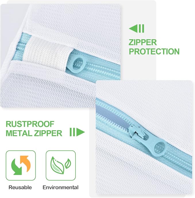 OTraki Large Mesh Washing Bag 43 x 35 Inch XXL Mesh Laundry Bag, Blue | Lingerie Bags for Laundry Large Washer Bag for Travel Camp College Dress Bedding Blanket Sheet Don't Drying, Melting 140-176℉