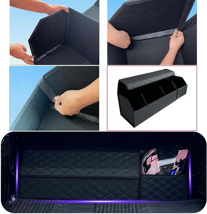 Car Trunk Organizer for For Porsche - Custom Fit,Easy Installation，Large Space Outdoor Trunk Organizer with Leather,Hook and Loop Fastener,4-Layer Cover,For Porsche 2015-2025