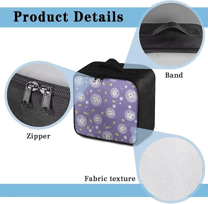 First Aid Bag Empty Dentist Pattern Medicine Storage Bag Cute Medium Sized Empty First Aid Bag Portable Medicine Bag for Traveling College Dorm Student School Purple