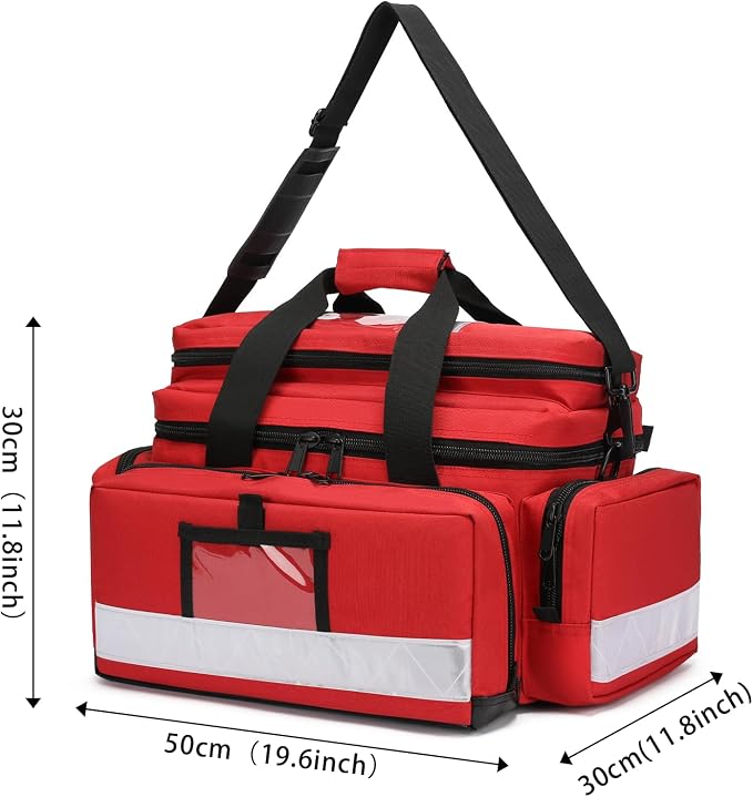 Medical Bag Empty First Responder Bag,Emergency Bag First Aid Kit Organizer,First Aid Bag with Detachable Dividers, Medical Bag for Nurses,Home Health Care, EMT