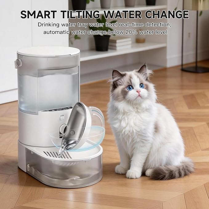 Cat Water Fountain No Filters Wastewater Wireless Stainless Steel Cordless Pet Dispenser Fountains for Cats Indoor Catit Bowl Dogs Bowls Separation Smart 3.8L Large Rechargeable Automatic Small Dog