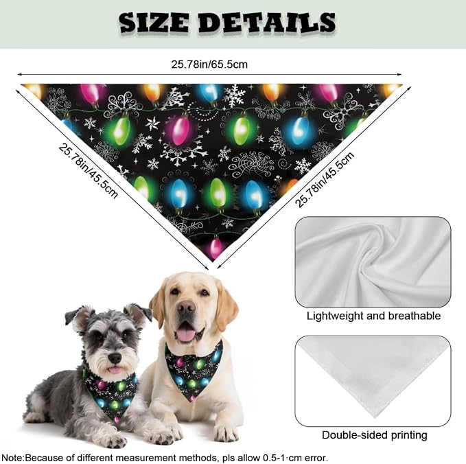 COEQINE Christmas Dog Bandanas Female Costume Hair Tie Bracelets for Women Matching Dog Fall Bandana Adjustable fit Small Medium Large Pet Non Slip