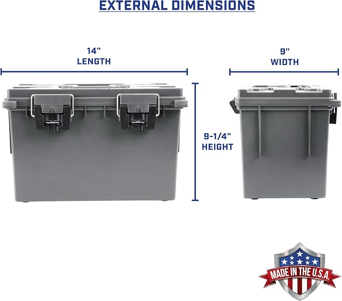 Sheffield 12775 XL Storage Bins With Lids, 2-Pack Stackable Storage Bins, Made in USA, Lockable and Water-Resistant Containers with Lids, Plastic Containers for Home, Classroom, and Dorm | 2 Pack Lockable Storage Box, Water and Dust Resistant Dry Box, ...