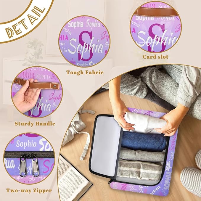 Custom Rectangular Baby Storage Basket with Zipper Lid, Kids Toys Bin, Books Shelf Basket, Clothes Towel Storage Bin for Nursery, Gift Basket, Pet Basket, Gradient Purple Pink Color