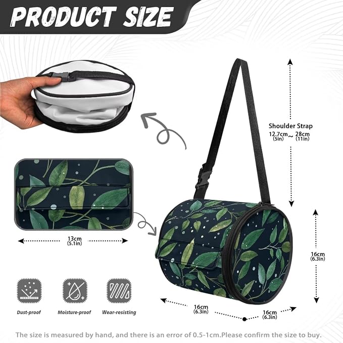 Green Leaves Print Wall Mounted Toilet Paper Holder Moisture Resistant Versatile Tissue Roll Paper Holder Hanging Bathroom Tissue Towel Roll Holder 6.3 * 6.3 * 6.3 Inch