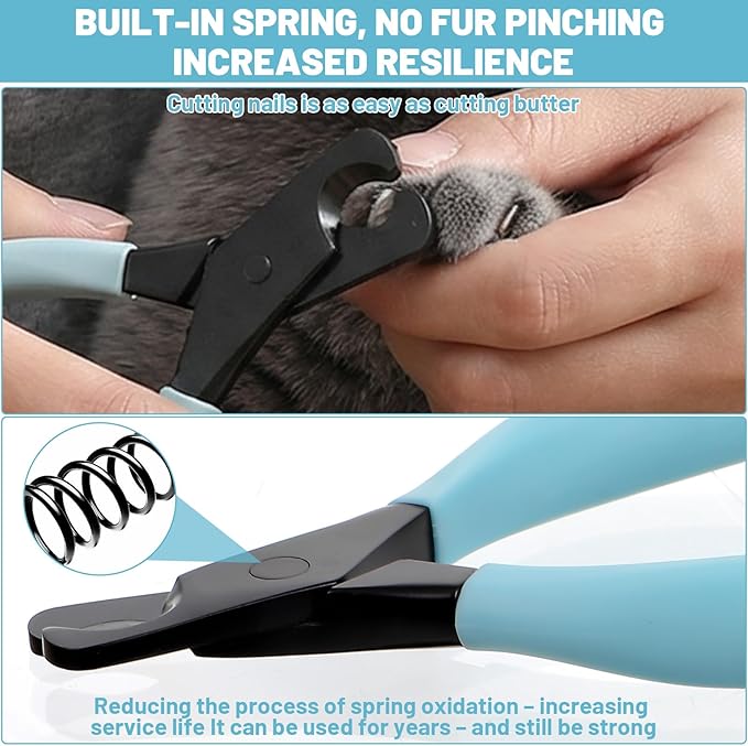 Dog & Cat Nail Clippers – Professional Stainless Steel Pet Nail Trimmer, Sharp & Splinter-Free Blades, Ergonomic Non-Slip Handle for Safe Easy Trimming at Home
