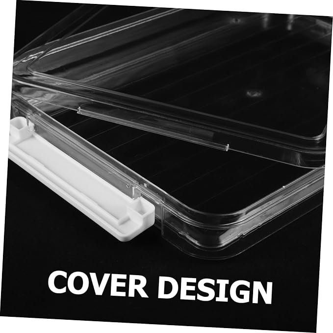 Tofficu Transparent File Organizer Box Desktop Document Holder for Cards and Photos Pet Material Neat Storage for Office Travel