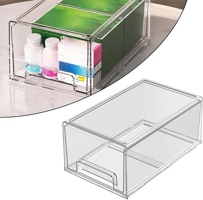 Clear Stackable Storage Drawer Clear Stackable Storage Bin for Hair Accessories