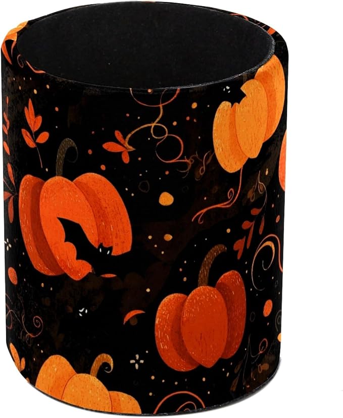 Halloween Pumpkin Pen Holder, Pencil Cup Marker Brush Holder Desk Storage Case, Desktop Organizer for School Office Home Supplies