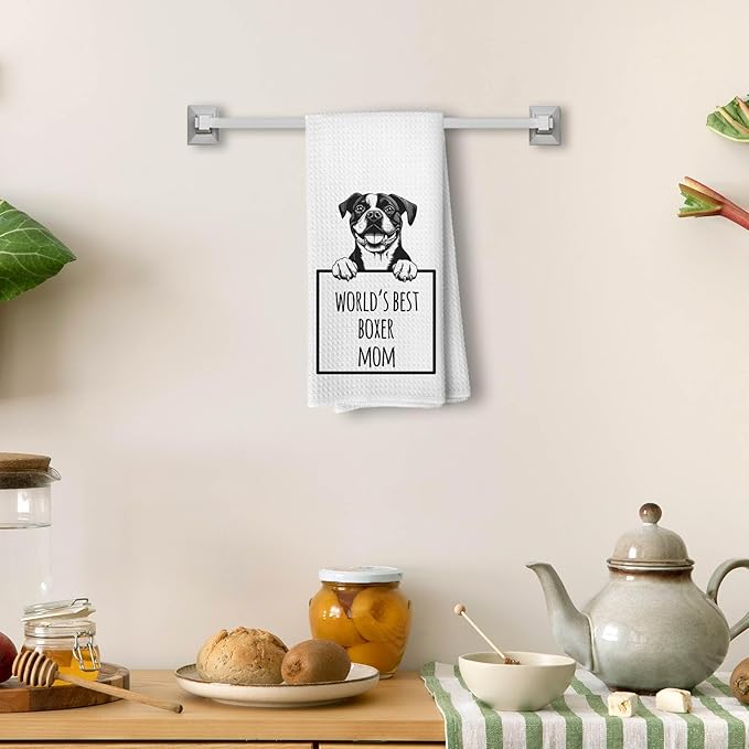Funny Boxer Dog Kitchen Towels and Dishcloths, Boxer Dog Gifts for Women, Gifts for Pet Lovers Drying Cloth Hand Towels for Bathroom Kitchen Decor, 16x24 Inches