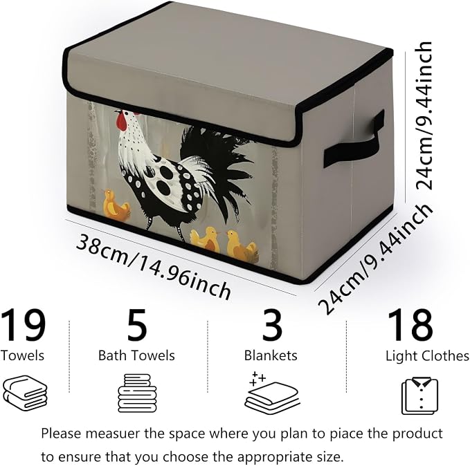 Stackable Storage Bins with Lids,Closet Organizers Fabric Box for Home and Office,Blanket Clothes Organizers,Under Bed Storage Containers 3 Pack