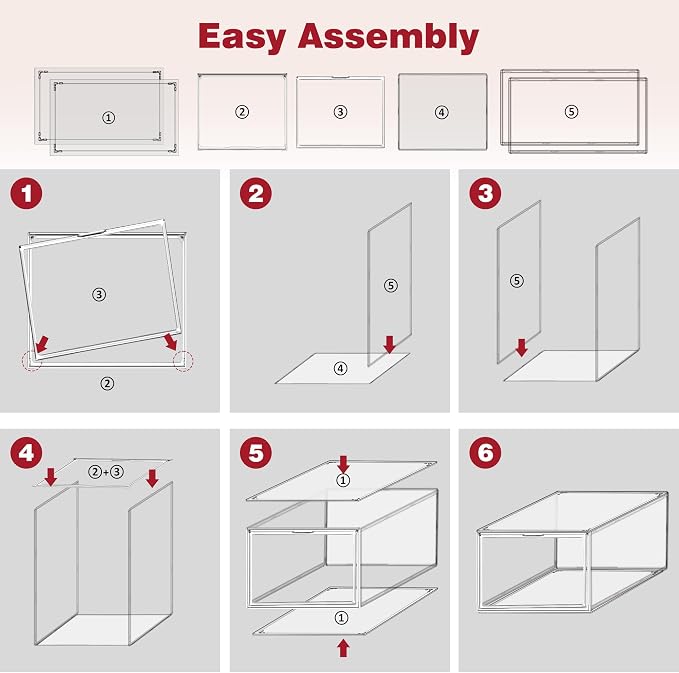 12 Pack Clear Shoe Storage Boxes Stackable, Large Sneaker Organizer | Acrylic Magnetic Door, Plastic Drop Front Shoe Containers for Men up to Size 12.5, Transparent Shoe Organizer for Closet