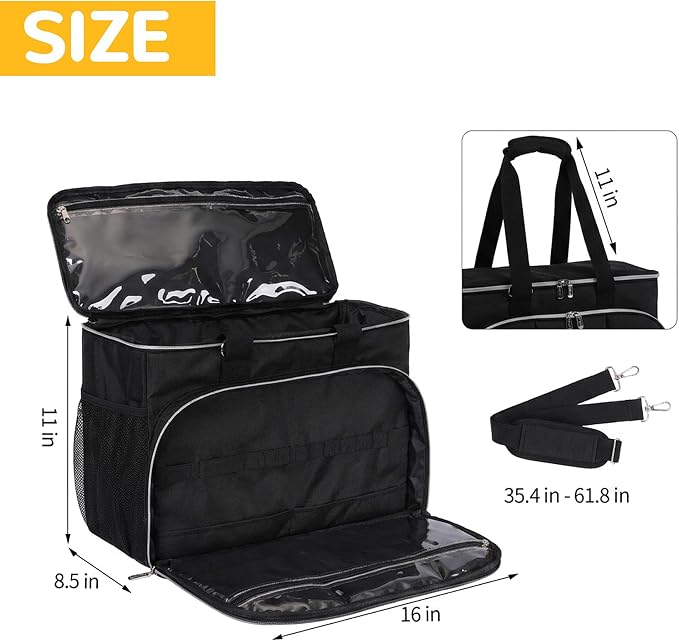 Dog Cat Grooming Bag for Vacuum,Scissors,Dog Grooming Kit Supplies | Portable Pet Grooming Supplies Organizer Tote Bag for Dogs Cats Grooming Kit Trimmer Tool Accessories Black (Bag Only)