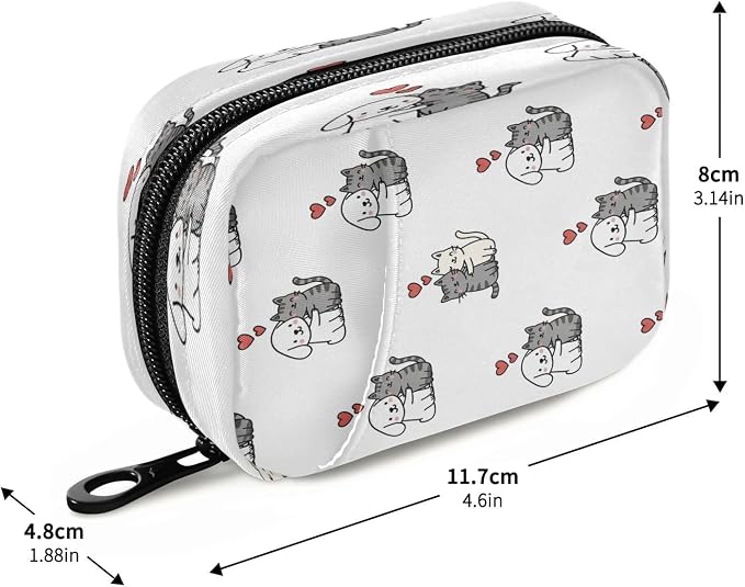 Love Between Pets Pattern Pill Organizer Portable Travel Pill Case Weekly Pill Box for Medicine Vitamin Supplement
