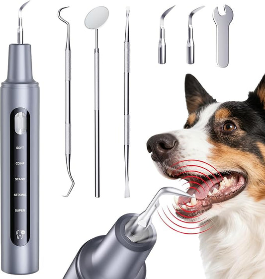 Pet Ultrasonic Dental Cleaner, Plaque and Tartar Remover, Teeth Cleaning Kit for Dogs and Cats