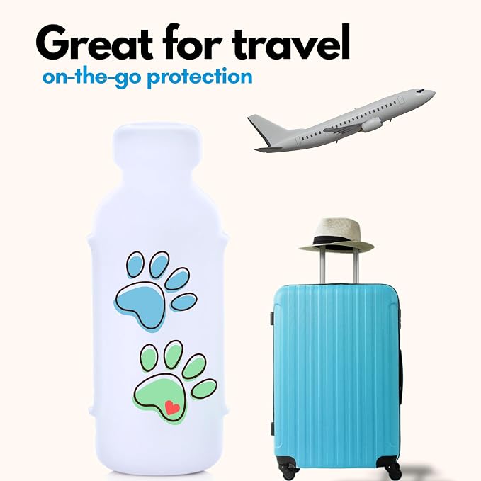 VIAL SAFE Silicone Insulin Vial Protector Case Cover 2-Pack Paw Prints
