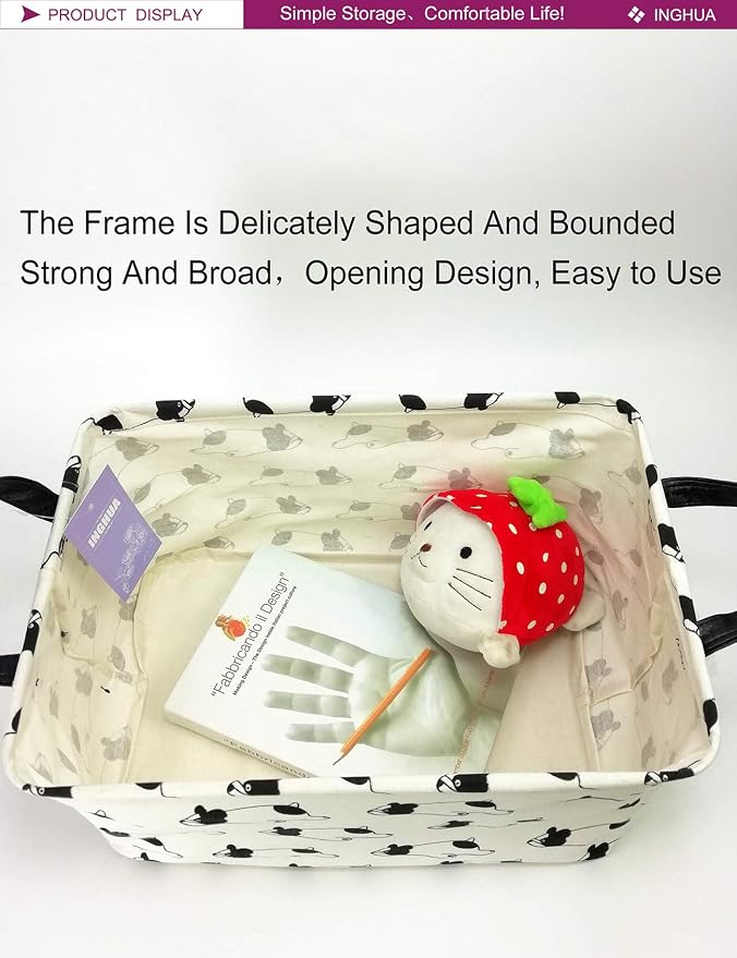 Rectangular Bulldog Storage Basket | Gifts Bag for Toys,Books,Clothes,Gifts,Pets-Perfect for Home,Office,Nursery,Dorm,Shelf