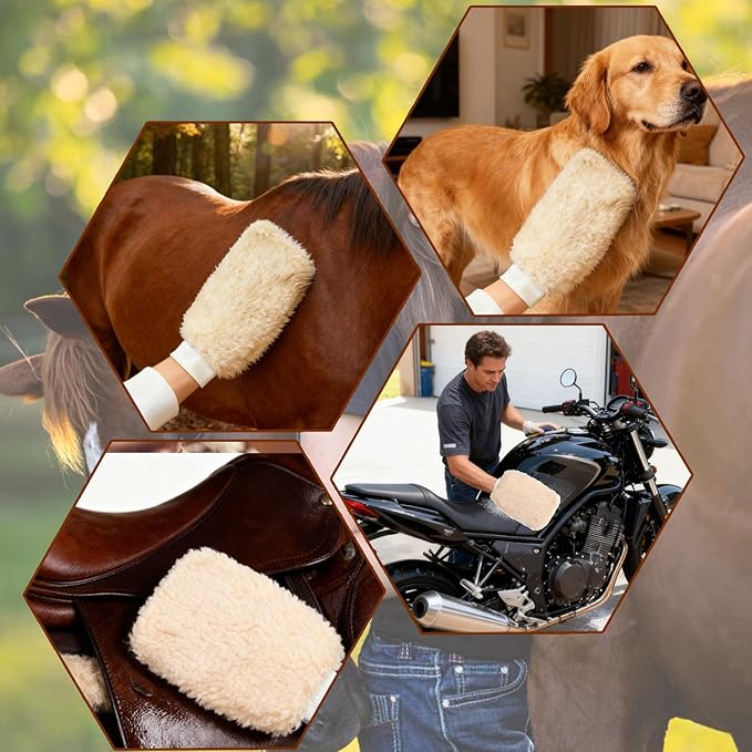 Curry Comb Kit, 6 Ring Curry Comb & Horse Grooming Mitts, Curry Comb Kit for Grooming Horses, Dogs, Goats, Cattle, Cow, Donkey Supplies