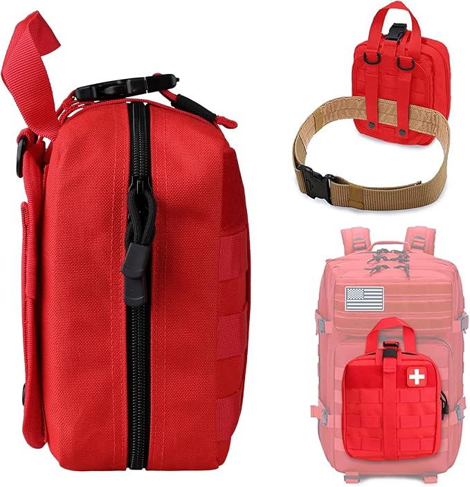 LIVANS 1000D First Aid Bag Empty, Medical Ifak Pouch for Emergency & EMT | Molle Compatible, Rip-Away & Quick-Release Design, Versatile for Tactical, Camping, Hiking and Travel