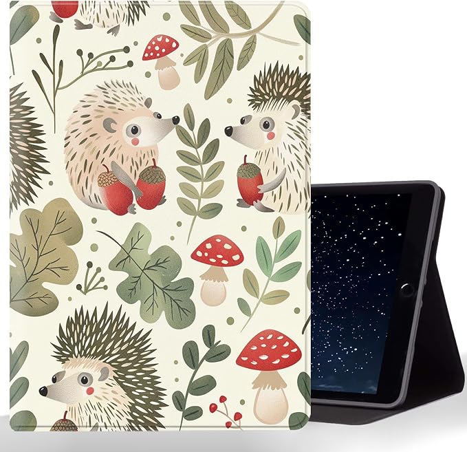 Tablet Case for iPad 10.5 Inch (iPad Air 3/Pro,2017/2019),Shockproof Protective Cover with Stand,Auto Wake/Sleep,Hedgehog Acorn