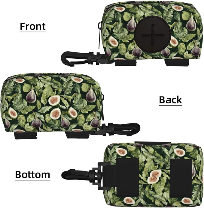 Fig Fruit Pet Waste Bag Dispenser 0.2L | Portable Dog Poop Holder Waste Bag With Zipper Park Doggy Walking Accessory