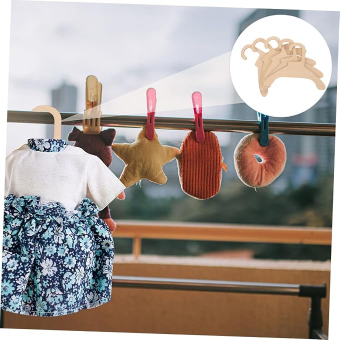 BESPORTBLE 5pcs Wooden Pet Clothing Hanger Rack for Dog and Cat Apparel Pet Pants Organizer for Easy Hanging for Home Travel and Storage