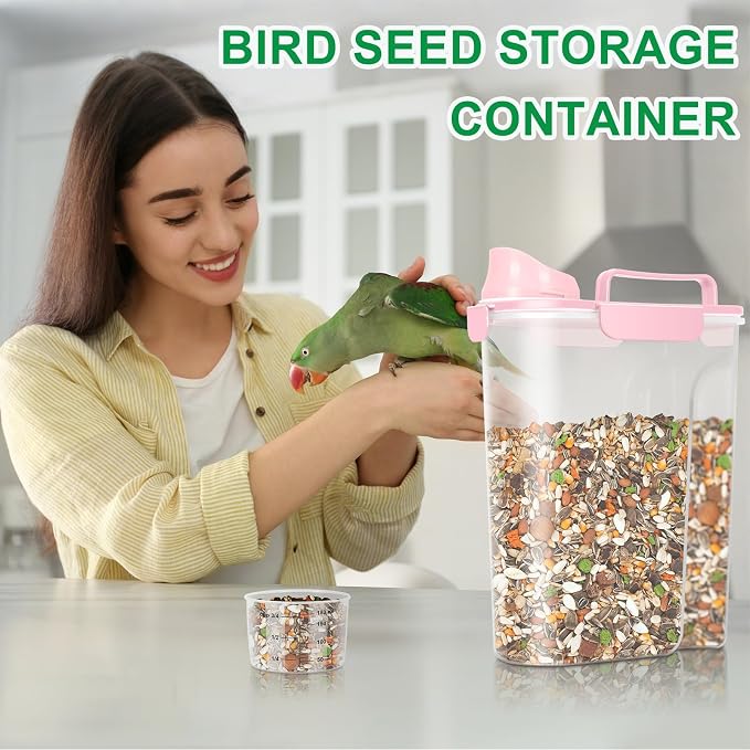 TBMax Cat Dog Food Container 5 to 7 lbs, Secondary Pet Food Storage Beyond a Large Dog Food Bin for Daily Use, Easy-Pouring Bird Seed Dispenser, Portable Travel Kibble Container for Outdoor Feeding