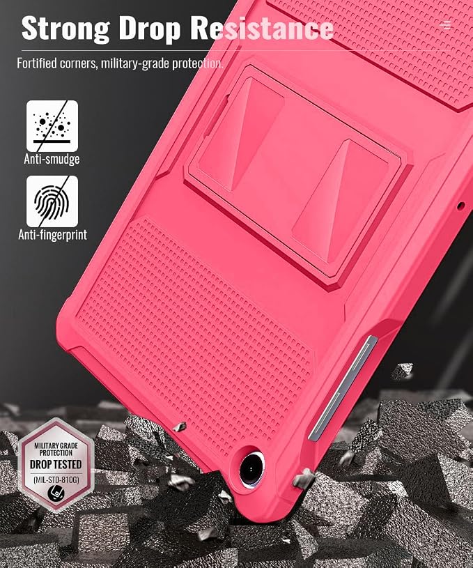 MoKo Shockproof Case Fit Samsung Galaxy Tab A11+ Plus/ A9+ 11 Inch | Full Body Rugged Stand Back Cover with Built-in Screen Protector for Galaxy Tab A11+/ A9+ Tablet, Paradise Pink