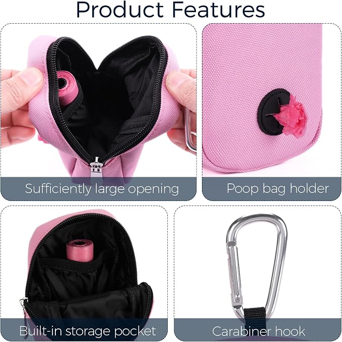 Dog Treat Pouch with Clip, Treat Pouches for Pet Training, Small Dog Treat Container Treat Bag for Leash, Waterproof Dog Treat Bag, Hands-free Training Pouch
