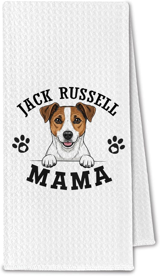 Jack Russell Kitchen Towels, Dog Mama Jack Russell Terrier Gifts for Women & Dogs Moms, JRT Dog Lover Gifts Decorative Hand Towels for Bathroom, 16x24 Inch
