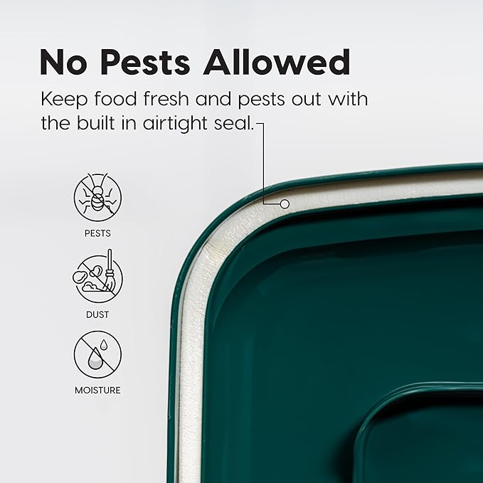 IRIS USA Airtight Pet Food Container, Up to 22 lbs, Green | Made in USA, BPA-Free, Rolling Wheels