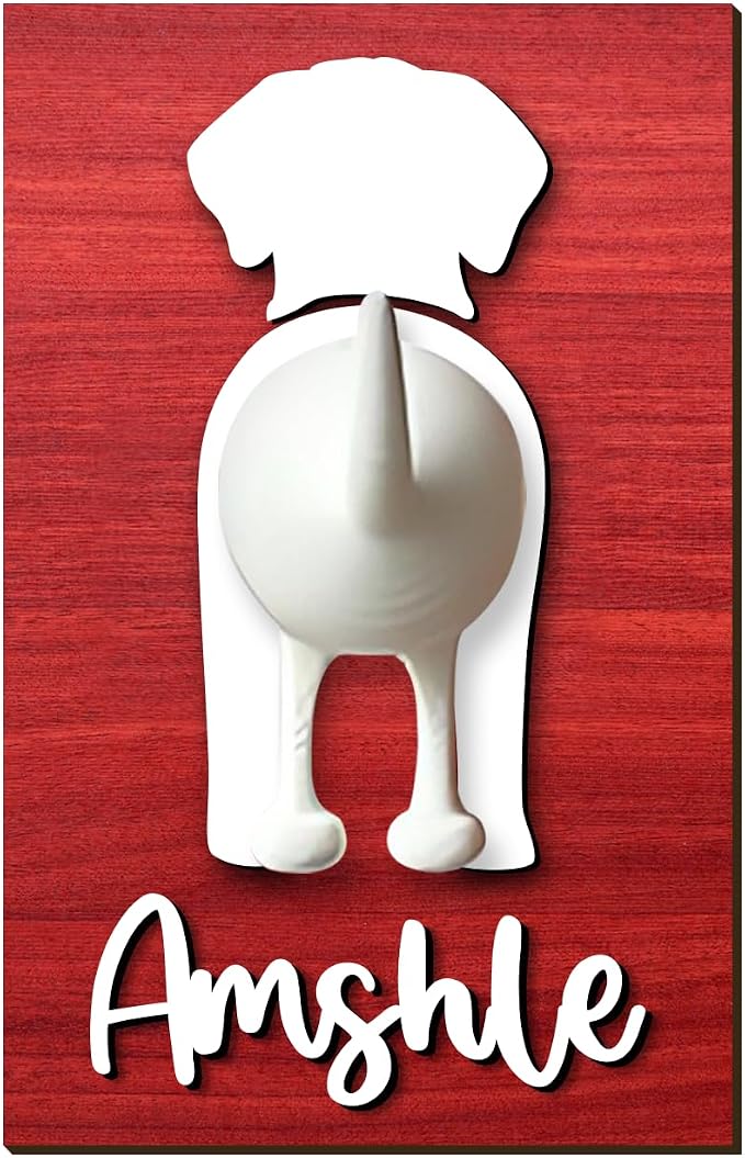 Personalized Dog Leash Holder for Wall, Custom 3D Dog Butt Leash Holder with Name, Hooks for Leashes, Keys, Collars, Christmas Birthdays Housewarming Gift for Pet Lovers (Style-1)