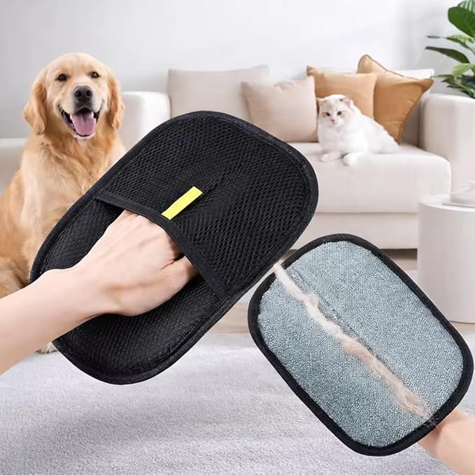 Pet Hair Remover Glove & Deshedding Pad for Dogs & Cats – Reusable Grooming Tool, Removes Loose Fur, Works on Furniture