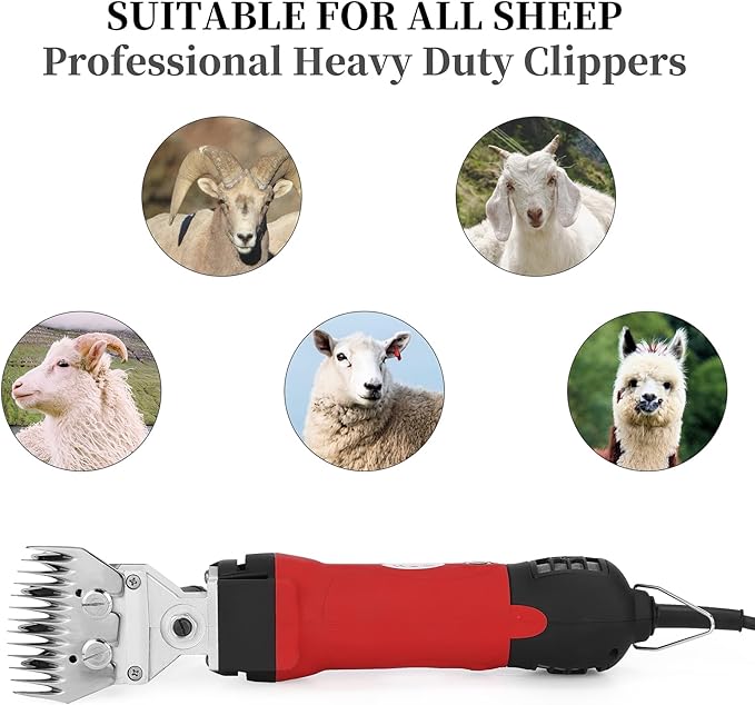 DUCKBOY Electric Sheep Clippers Heavy Duty, Professional 380W Shearing Machine for Sheep, Goats, Cattle Farm Livestock Pet, Large Thick Hair Dogs Grooming Trimmer