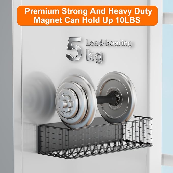 2Pack Magnetic Basket Organizer Holder for Fridge | Magnetic Storage Bin Box Containers, For Refrigerator Whiteboard Classroom