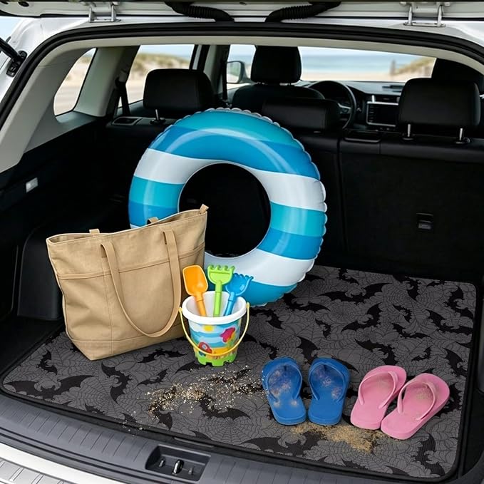 Mandala Print Universal Cargo Mat for Truck, All Weather Non Slip Car Trunk Liner 29" x 39", Washable Durable Pet Friendly Purple Rear Cargo Protection