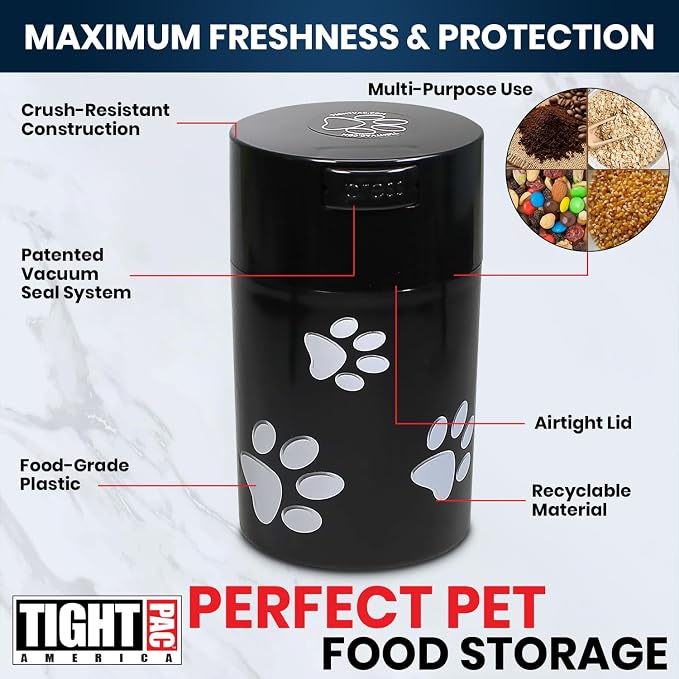 Pawvac Airtight Pet Food Container, Vacuum Seal Dog and Cat Treat Jar Lid