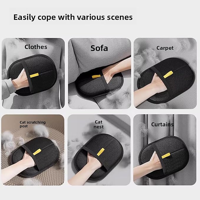 Pet Hair Removal Glove for Cats&Dogs,Upgraded Electrostatic Pet Hair Glove,Reusable Magic Brush Pet Hair Remover Tool for Laundry,Couch,Carpet,Car Seat(2pack)